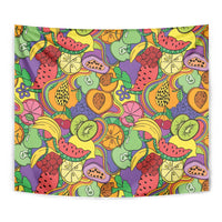 Hawaii Fruits Hippie Style Tapestry Vibrant Colorful