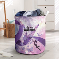 Polynesian Lupus Awareness Laundry Basket Butterfly Hologram Lupus Warrior
