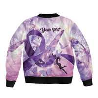 Personalized Polynesian Lupus Awareness Bomber Jacket Butterfly Hologram Lupus Warrior