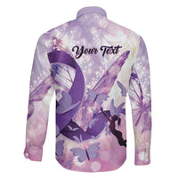 Personalized Polynesian Lupus Awareness Family Matching Off Shoulder Maxi Dress and Hawaiian Shirt Butterfly Hologram Lupus Warrior LT01 - Polynesian Pride
