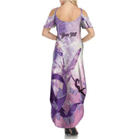 Personalized Polynesian Lupus Awareness Family Matching Summer Maxi Dress and Hawaiian Shirt Butterfly Hologram Lupus Warrior LT01 - Polynesian Pride