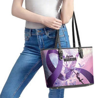 Polynesian Lupus Awareness Leather Tote Bag Butterfly Hologram Lupus Warrior