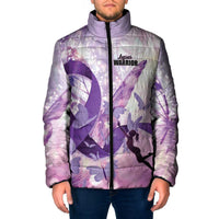 Personalized Polynesian Lupus Awareness Padded Jacket Butterfly Hologram Lupus Warrior