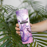 Personalized Polynesian Lupus Awareness Skinny Tumbler Butterfly Hologram Lupus Warrior