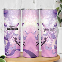 Personalized Polynesian Lupus Awareness Skinny Tumbler Butterfly Hologram Lupus Warrior