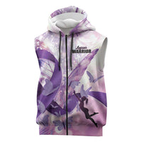 Personalized Polynesian Lupus Awareness Sleeveless Zip Hoodie Butterfly Hologram Lupus Warrior