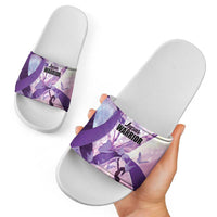 Polynesian Lupus Awareness Slide Sandals Butterfly Hologram Lupus Warrior