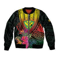 Hawaii Kanaka Maoli Flag Day Bomber Jacket Tropical Flowers