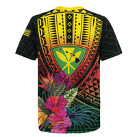 Hawaii Kanaka Maoli Flag Day Rugby Jersey Tropical Flowers LT01 - Polynesian Pride