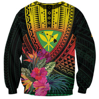 Hawaii Kanaka Maoli Flag Day Sweatshirt Tropical Flowers
