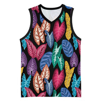 Hawaii Colorful Tropical Leaves Basketball Jersey LT01 Unisex Black - Polynesian Pride