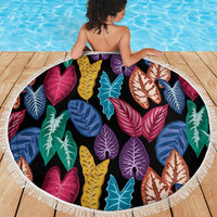 Hawaii Colorful Tropical Leaves Beach Blanket LT01 - Polynesian Pride