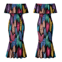 Hawaii Colorful Tropical Leaves Couples Matching Mermaid Dress and Hawaiian Shirt LT01 - Polynesian Pride