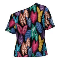 Hawaii Colorful Tropical Leaves Cross Shoulder Shirt LT01 - Polynesian Pride