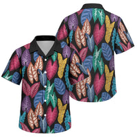 Hawaii Colorful Tropical Leaves Family Matching Mermaid Dress and Hawaiian Shirt LT01 Son's Shirt Black - Polynesian Pride