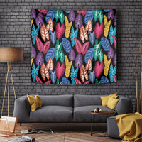 Hawaii Colorful Tropical Leaves Tapestry LT01 Black - Polynesian Pride