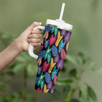 Hawaii Colorful Tropical Leaves Tumbler With Handle LT01 - Polynesian Pride