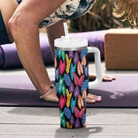 Hawaii Colorful Tropical Leaves Tumbler With Handle LT01 - Polynesian Pride