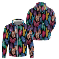 Hawaii Colorful Tropical Leaves Zip Hoodie LT01 - Polynesian Pride