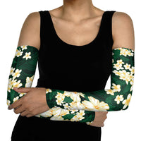 Hawaii Hibiscus Plumeria Green Arm Sleeves Polynesian Pattern LT01 - Polynesian Pride