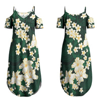Hawaii Hibiscus Plumeria Green Couples Matching Summer Maxi Dress and Hawaiian Shirt Polynesian Pattern LT01 - Polynesian Pride