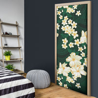 Hawaii Hibiscus Plumeria Green Door Cover Polynesian Pattern