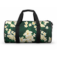 Hawaii Hibiscus Plumeria Green Duffle Bag Polynesian Pattern