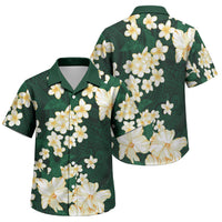Hawaii Hibiscus Plumeria Green Family Matching Puletasi and Hawaiian Shirt Polynesian Pattern LT01 Son's Shirt Green - Polynesian Pride