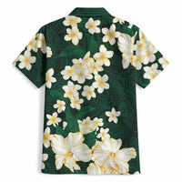 Hawaii Hibiscus Plumeria Green Hawaiian Shirt Polynesian Pattern LT01 - Polynesian Pride