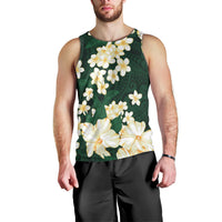 Hawaii Hibiscus Plumeria Green Men Tank Top Polynesian Pattern LT01 - Polynesian Pride