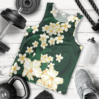 Hawaii Hibiscus Plumeria Green Men Tank Top Polynesian Pattern LT01 - Polynesian Pride