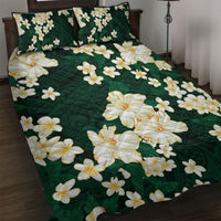 Hawaii Hibiscus Plumeria Green Quilt Bed Set Polynesian Pattern LT01 Green - Polynesian Pride