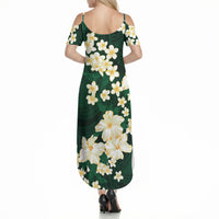 Hawaii Hibiscus Plumeria Green Summer Maxi Dress Polynesian Pattern LT01 - Polynesian Pride