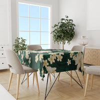 Hawaii Hibiscus Plumeria Green Tablecloth Polynesian Pattern