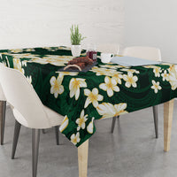 Hawaii Hibiscus Plumeria Green Tablecloth Polynesian Pattern