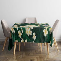 Hawaii Hibiscus Plumeria Green Tablecloth Polynesian Pattern