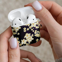 Hawaii Hibiscus Plumeria Purple AirPods Case Polynesian Pattern