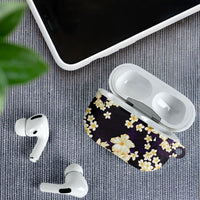 Hawaii Hibiscus Plumeria Purple AirPods Case Polynesian Pattern