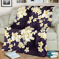 Hawaii Hibiscus Plumeria Purple Blanket Polynesian Pattern LT01 - Polynesian Pride
