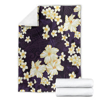 Hawaii Hibiscus Plumeria Purple Blanket Polynesian Pattern LT01 - Polynesian Pride