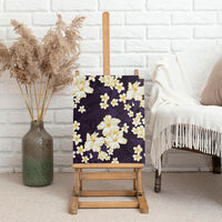 Hawaii Hibiscus Plumeria Purple Canvas Wall Art Polynesian Pattern
