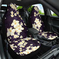 Hawaii Hibiscus Plumeria Purple Car Seat Cover Polynesian Pattern