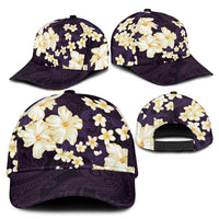 Hawaii Hibiscus Plumeria Purple Classic Cap Polynesian Pattern