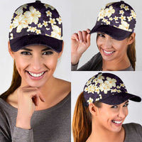 Hawaii Hibiscus Plumeria Purple Classic Cap Polynesian Pattern