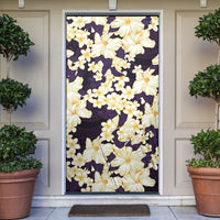 Hawaii Hibiscus Plumeria Purple Door Cover Polynesian Pattern