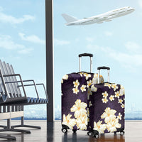 Hawaii Hibiscus Plumeria Purple Luggage Cover Polynesian Pattern