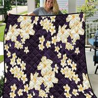 Hawaii Hibiscus Plumeria Purple Quilt Polynesian Pattern