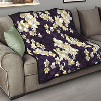 Hawaii Hibiscus Plumeria Purple Quilt Polynesian Pattern