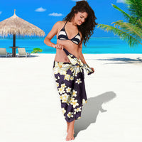 Hawaii Hibiscus Plumeria Purple Sarong Polynesian Pattern