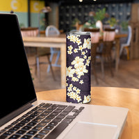 Hawaii Hibiscus Plumeria Purple Skinny Tumbler Polynesian Pattern